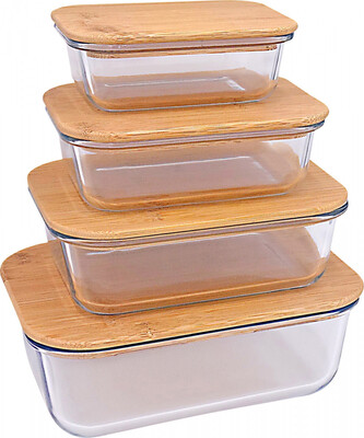 Steuber Skleněná nádoba s bambusovým víkem 620 ml Steuber Skleněná nádoba s bambusovým víkem 620 ml