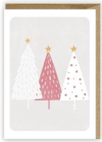 Kartka Boże Narodzenie Pastelowe choinki, eko K071