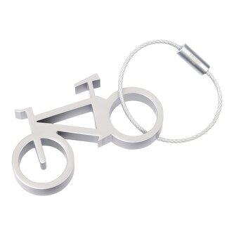 TROIKA klíčenka a otevírák lahví - kolo, kovová, stříbrná
