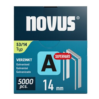 Novus tenké, drátové sponky typ A, 53 F/14 mm, Super Hard, 5000 ks