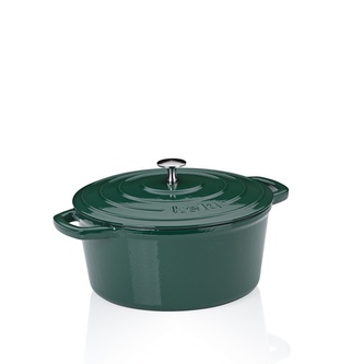 KELA Pekáč litinový s poklicí Calido kulatý smaragdově zelená 26x12 cm 4,6l KL-12901 KELA Pekáč litinový s poklicí Calido kulatý smaragdově zelená 26x12 cm 4,6l KL-12901