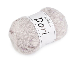 Pletací mohérová příze s nopky Dori 100 g - 1 ks - 13 (F013) béžovobílá