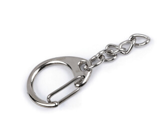 Kovová karabinka s řetízkem 18x48 mm - 20 ks - nikl