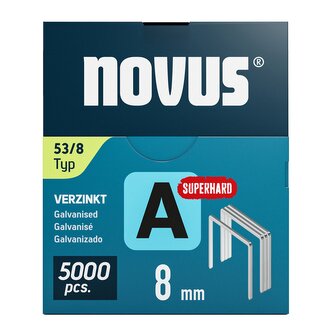Novus tenké, drátové sponky typ A, 53 F/8 mm, Super Hard, 5000 ks