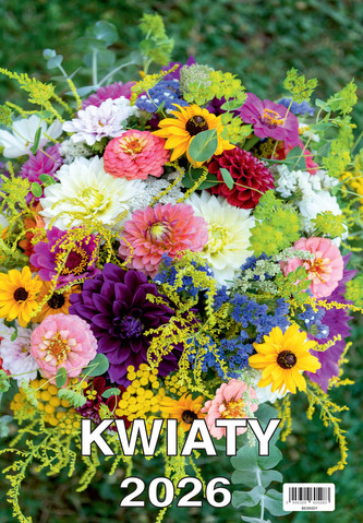 Kalendarz ścienny 2026 13-kartkowy 2026 Kwiaty