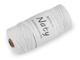 Bavlněná pletací příze macrame Naty Ø3 mm rozčesávací - 1 ks - 1 bílá přírodní
