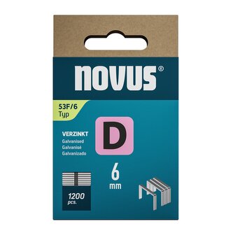Novus tenké, ploché drátové sponky typ D, 53 F/6 mm, 1200 ks