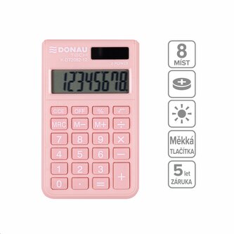 DONAU kapesní kalkulačka DONAU TECH 2082, 8místná, meruňková