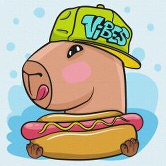 Malowanie po numerach - Kapibara i hot dog Kids Malowanie po numerach - Kapibara i hot dog Kids