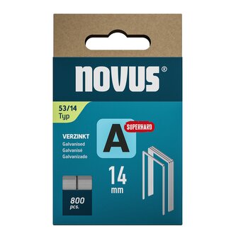 Novus tenké, drátové sponky typ A, 53 F/14 mm, Super Hard, 800 ks