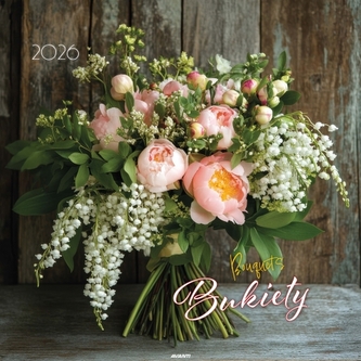 Kalendarz ścienny duży 2026 Bukiety KD-8