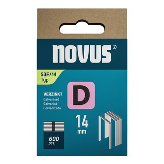 Novus tenké, ploché drátové sponky typ D, 53 F/14 mm, 600 ks