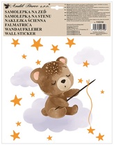 Samolepka na zeď barevná Medvídek 30 x 42 cm