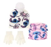 SOUPRAVA NÁKRČNÍK ČEPICE  A RUKAVICE LILO A STITCH - velikost 54