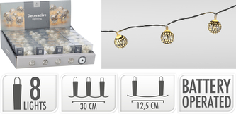 Łańcuch LED Z METALOWYMI DEKORACJAMI