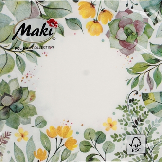 Serwetka papierowa 3warstwowa 33x33 Floral op20szt POL-MAK SL OG60706