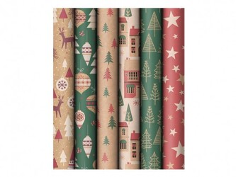 Balicí papír vánoční role 200x70 kraft mix č. 5