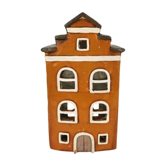 Keramický domeček na svíčku cihlový, 22,5 cm