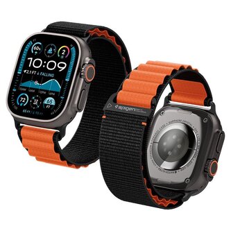 Spigen Fabric Band (hook), black orange - Apple Watch 49mm/46mm/45mm/44mm