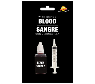 Krev s injekční stříkačkou