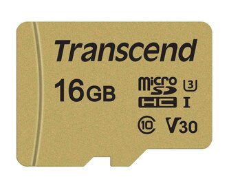 Transcend MicroSDHC karta 16GB 500S, UHS-I U3 V30 + adaptér Transcend MicroSDHC karta 16GB 500S, UHS-I U3 V30 + adaptér