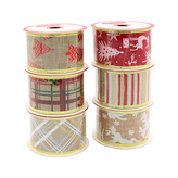 Ozdobná stuha, šířka 50 mm (směs vánočních motivů)