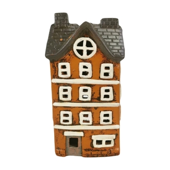 Keramický domeček na svíčku cihlový, 22,5 cm