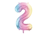 Fóliová číslice 2 pastelová duha – 86 cm