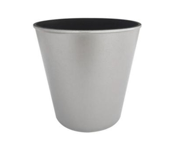 Plastový stříbrný květináč 15,5 x 13 cm