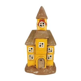 Keramický kostel na svíčku žlutý, 43,5 cm