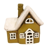 Keramický domeček LED zelenohnědý, 13 cm