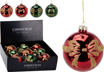 Bombka z kokardką 100MM KOKARDKA 4ASS