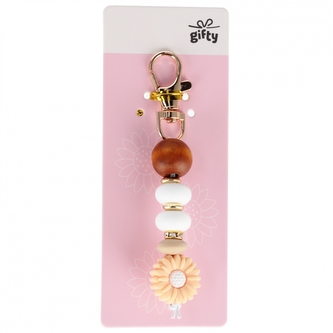 Brelok 6cm silikonowy/drewniany Kwiaty MFP 1042534