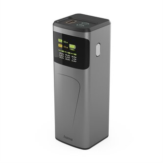 Hama High Power 65 W, powerbanka, 20000 mAh, 2x USB-C, 1x USB-A, PD, QC, displej Hama High Power 65 W, powerbanka, 20000 mAh, 2x USB-C, 1x USB-A, PD, QC, displej