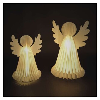 Emos Vánoční papírový andělé se stojánkem, 2 ks, 28/38 cm, vnitřní