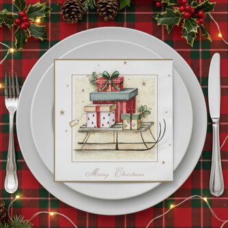 Vánoční dekorativní papírový ubrousek MERRY CHRISTMAS 33x33 cm balení 20 ks