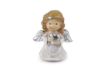 Dekorace anděl - 1 ks - 3 šedá světlá