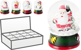 Świąteczna kula śnieżna 7 cm, wzór 4ASS