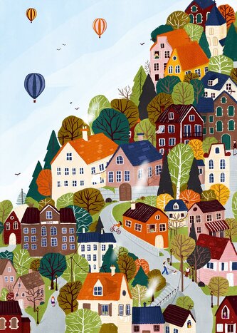 PIECES & PEACE Puzzle Lesní město 1000 dílků