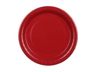 Papírové talíře tmavě červené 23 cm – 6 ks