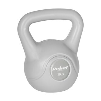 Kettlebell Bitumenový  4 kg šedý REBEL ACTIVE RBA-2322G-04 Kettlebell Bitumenový  4 kg šedý REBEL ACTIVE RBA-2322G-04