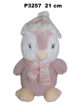 PLUSZAK PINGWIN 20CM SIEDZACY W CZAPCE I SZAL SA