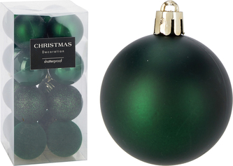 Komplet 16 bombek XMASBALL 5CM  ZIELONY