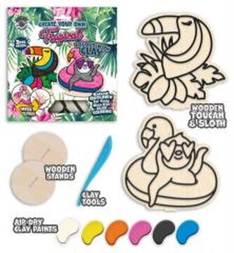Zestaw do kolorowania plasteliną na drewnie Tropik