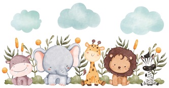 Samolepka na zeď barevná pruh Safari 32 x 60 cm