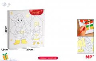 Płótno do malowania złocone - Mikołaj 20x20cm