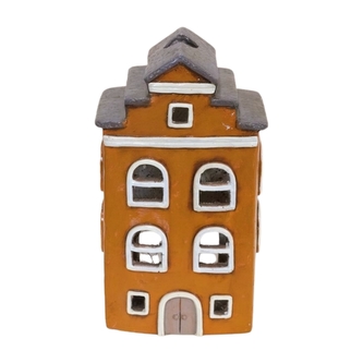 Keramický domeček na svíčku cihlový, 35 cm