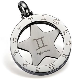 Přívěsek na řetízek na krk Gaira Zodiac 3065 Blíženci - stříbrný