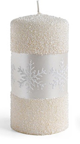 Świeca SNOW QUEEN walec duży 7x17,5cm parafinowa kremowa