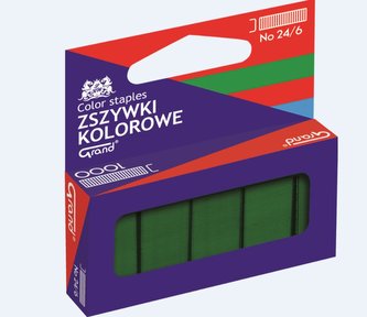 Zszywki kolorowe 24/6 zielone GRAND
